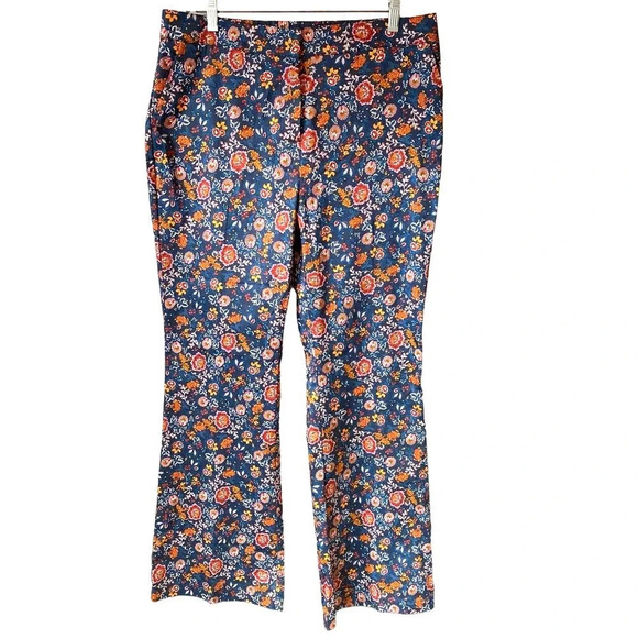 Label Be Boho Floral Print Flare Leg Dress Pants Women Size 10 NWOT Pockets - Picture 1 of 11